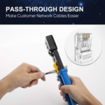 RJ45 Pass-Through Connectors with 2 Load Bars – Gold-Plated 8P8C Plugs for Cat5e/Cat6 Cables - Image 2