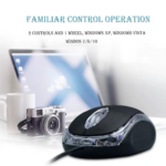Wired Optical USB Mouse – 3-Button Design with Scroll Wheel, Compatible with Windows & macOS - Image 3