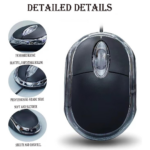 Wired Optical USB Mouse – 3-Button Design with Scroll Wheel, Compatible with Windows & macOS - Image 2