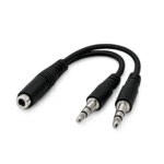 Universal 3.5mm Headphone & Microphone Audio Splitter Adapter Cable for PCs, Laptops, and Gaming Headsets