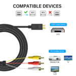 HDMI to AV 3RCA Cable 1.5M Audio Video Converter Cable for TV, Projectors and Multimedia Devices - Image 2