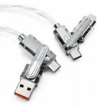 4-in-1 RGB Fast Charging Cable – USB to Type-C, Type-C to Type-C & Type-C to Lightning