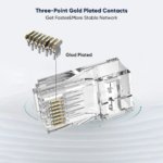 RJ45 Pass-Through Connectors with 2 Load Bars – Gold-Plated 8P8C Plugs for Cat5e/Cat6 Cables - Image 3