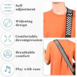 2-Inch Wide Double-Layer Cotton Guitar Strap with Long Leather Ends – Adjustable Strap for Electric, Acoustic & Bass Guitars - Image 4