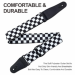 2-Inch Wide Double-Layer Cotton Guitar Strap with Long Leather Ends – Adjustable Strap for Electric, Acoustic & Bass Guitars - Image 5