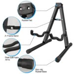 Portable Foldable A-Frame Guitar Stand with Non-Slip Rubber Pads & Soft Sponge Protection – Universal Floor Stand for Acoustic, Electric & Bass Guitars - Image 2