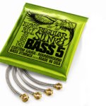 Ernie Ball Regular Slinky 5-String Nickel Wound Bass Guitar Strings – 45-130 Gauge for Powerful Tone & Reliable Performance