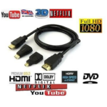 3-in-1 HDMI Cable 1.5M High-Speed HDMI, Mini HDMI and Micro HDMI Adapter - Image 3