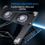 X3 Laptop Cooling Pad with Dual 14cm Fans and Adjustable Stand - Image 2