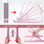P1 Portable Adjustable Laptop Stand Riser with 6-Level Height Adjustment - Image 3