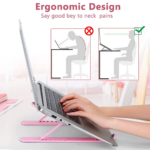 P1 Portable Adjustable Laptop Stand Riser with 6-Level Height Adjustment - Image 2